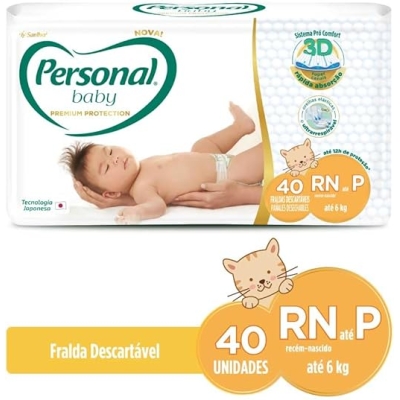 Fralda Personal Baby Premium Protection Mega P - 40 Unidades