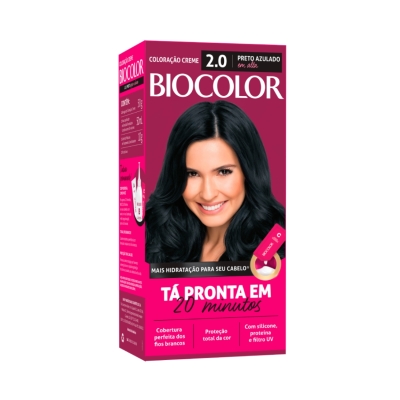 Tintura creme Biocolor mini, n 2.0 preto azulado incrivel