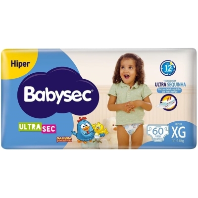 Fralda Babysec Ultrasec Hiper XG 60 Unidades