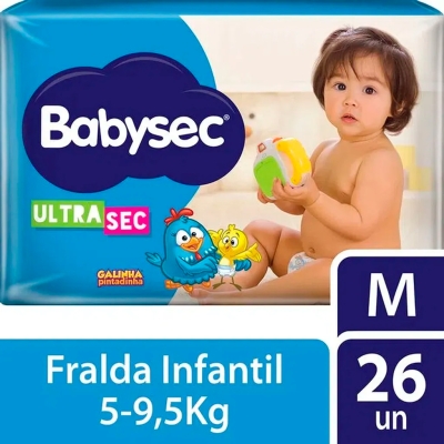 Fralda Babysec Ultrasec Jumbo M 26 Unidades