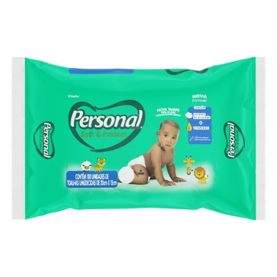 Toalha Umedecida Personal Soft & Protect - 100 Unidades