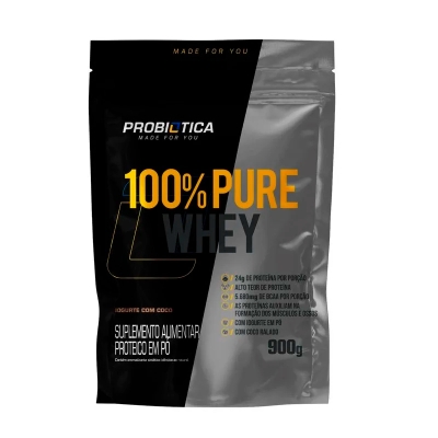 100% Pure Whey Iogurte Com Coco Refil 900